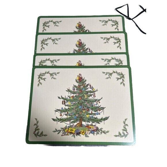 Christmas Tree Cork-Backed Placemats, Set‎ of 4, 16x12 Holiday … - Picture 1 of 9
